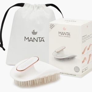 🚫SOLD ON MERC🚫Manta Healthy Hair Brush White Travel Pouch Anti-Breakage Wet